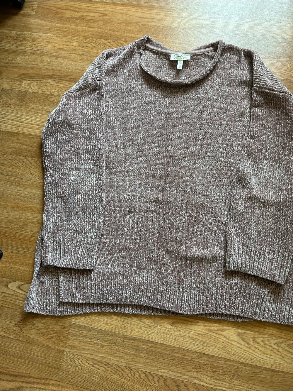 Jessica Simpson Cozy Marled Taupe Knit Sweater Size L/XL